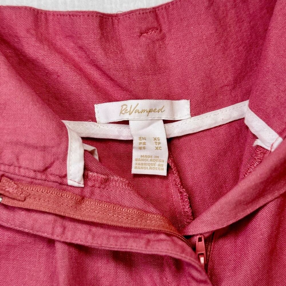 RE/VAMPED Linen Pants Pink Straight Leg Women’s XS Coastal Resortwear Sorority - Picture 8 of 16